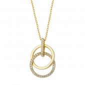 Lantisor argint placat cu aur galben cu cercuri si pietre DiAmanti Z1496N_G-DIA